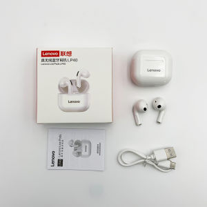 Lenovo sống vỏ lp40 Tai nghe TWS Bluetooth 5.0 Tai nghe không dây hoàn toàn điều khiển bằng cảm ứng Sweatproof HiFi thể thao tai nghe với Mic