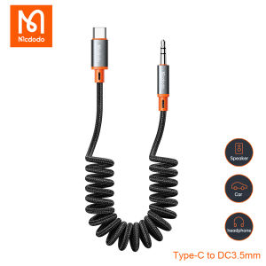 Mcdodo USB Type C Aux Audio Coiled Cable to 3.5mm Jack Male Speaker Cable Headphone Adapter Car Connection For Xiaomi Huawei Samsung Honor