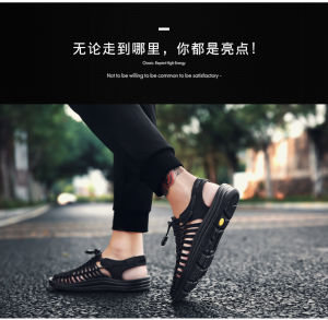 Mens flat shoes casual sandals sharp breathable sandals soft outdoor casual shoes