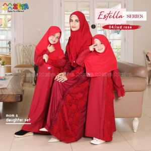 ZETA || GAMIS COUPLE IBU DAN ANAK BOKAT MEWAH BAHAN TOYOBO MIX BROKAT + CERUTTY SARIMBIT LEBARAN CANTIK KEKINIAN ESTELLA SERIES BAJU MUSLIM BRANDED DRESS BRUKAT COUPLE GAMIS KONDANGAN MURAH POLOS BERKUALITAS SET JILBAB INSTAN