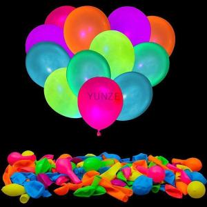 [COD] YUNZE 10Pcs Neon Glow Balloons Reusable Glow In The Dark Balloon 10 Inch Happy Birthday Party Wedding DIY Fluorescent Balloon Arch