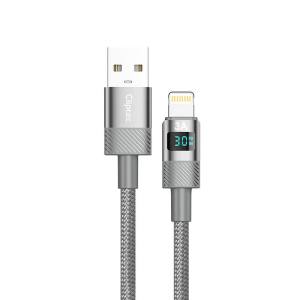 CLIPTEC MCC229C USB TO TYPE-C HORIZONTAL DIGITAL LED DISPLAY FAST CHARGING CABLE 6A 1.2M