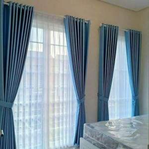 Gorden pintu dan jendela smokring tirai jendela ruang tamu minimalis Gorden blackout import tebal