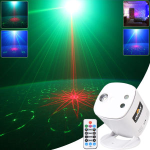 ESHINY R & g Laser 20 Patterns Projector Light Party DJ Disco 3 Lens RGB LED Remote Bar Dance KTV Room Stage Lighting Effect Mini Lamp USB B220
