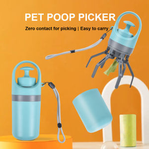 Portable Dog Poop Scooper Pet Picker with Built-in Trash Bag Dispenser-Lightweight Claw Design for Easy Waste Pickup