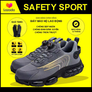 Giày Bảo Hộ Lao Động Safeti Sport - Thiết Kế Thông Minh /Siêu Nhẹ/ Dây Vặn Tiện Lợi / Mũi Thép / Đế Giày Chống Đinh / Cách Điện / Chống Trơn Trượt / An Toàn Bảo Hộ / Siêu Bền / Thời Trang
