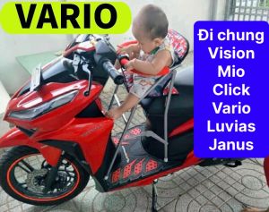 Ghế đi xe máy Vision Mio Click Vario Luvias Janus cho bé Ghế ga xếp gấp gọn cho bé