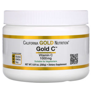 California Gold Nutrition (250g) Gold C Powder Vitamin C 1000 mg Immune Support & Seasonal Wellness - Vegetarian Friendly - Gluten Free Non-GMO