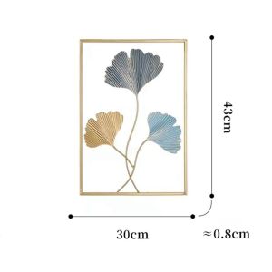 SYBILX Simple Metal Leaf Luxury Living Room Home Decoration Cabinet Easy to Use Wall Hanging Decor Ginkgo Leaf Ornaments Ornaments Leaves Sculpture Iron Arts Crafts