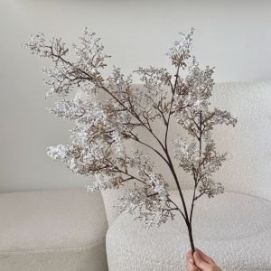 BHYJGD Wabi Sabi Cây giả mềm mại giả tuyết nhân tạo Nghệ thuật cắm hoa Trang trí Cành cây mô phỏng Cành cây dài Bó hoa nhân tạo Trang trí đám cưới