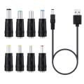 8in1 5V USB To DC 5.5X2.1มม.3.5มม.4.0มม.4.8มม.6.4มม.5.5X2.5มม.สายชาร์จสำหรับพัดลมลำโพง Router โคมไฟ LED. 