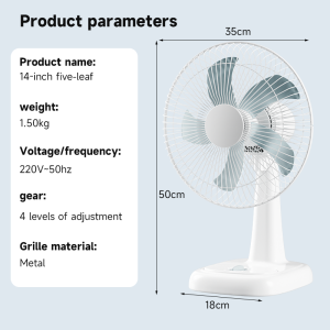 YAKO High-Quality 16 Inch Oscillating Desk Fan with 3-Speed Control Energy-Saving Motor and Soft Baby Wind for Home Comfort