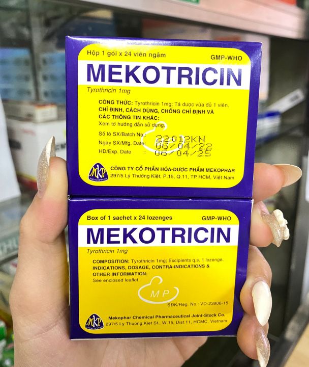 Kẹo ngậm Mekotricin-Hộp 24viên