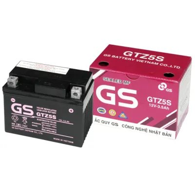 Bình acquy xe máy khô miễn bảo dưỡng GS GTZ5S (12V-3.5AH) ắc quy xe máy honda 12v.