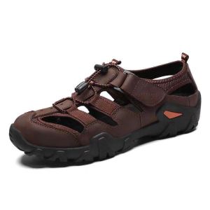 Eight Monkeys Genuine Leather Men Sandals Casual Leather Sandals For Men Beach Male Sandals 39-44
