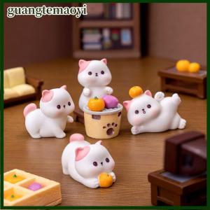 guangtemaoyi Bức tượng mèo nhỏ bức tượng hoạt hình pha trà mèo con trang trí cảnh quan vi mô hình nhà búp bê nội thất xe hơi trang trí máy tính để bàn nhà cửa