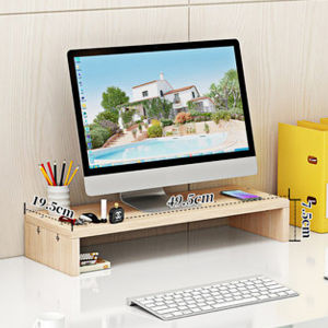 luckluck Monitor Stand Monitor Riser Wooden Laptop Stand Computer Stand 1/2 Layer Laptop and Monitor Mount