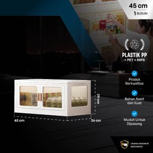 Lemari Plastik Susun Serbaguna 1-6 Susun Panjang 45cm 55cm 60cm Lemari Baju 2 3 4 5 susun Tipe 4511