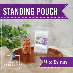 Standing Pouch 9x15 plastik ziplock double seal kemasan berdiri bening Plastik Kemasan Snack