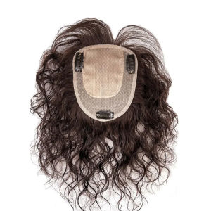 Top hair piece curly hair wig simulation hair reissue block invisible white hair wool curl hair fluffy middle-aged mother