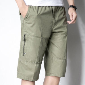 (L-6XL) กางเกงขาสั้นลำลอง กางเกงขาสั้นมีกระเป๋า มีซิป กางเกงเอวยืด ขาสั้นสีพื้น กางเกงขาสั้นแฟชั่น กางเกงขาส่วน ไซส์ใหญ