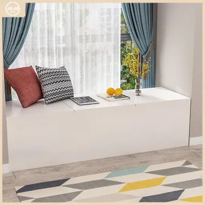 17vm Bay window cabinet customized balcony cabinet storage bench wood large capacity tatami cabinet platform storage Q4L6B