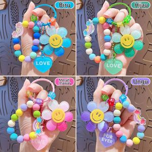 Gantungan Kunci Bunga Matahari Warna-Warni Lucu