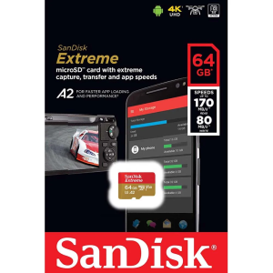 Thẻ nhớ MicroSDXC SanDisk Extreme V30 U3 4K A2 64GB R170MB/s W80MB/s - phù hợp camera flycam điện thoại máy chơi game (Đồng) Nhất Tín Computer