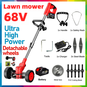 【COD】Lawn Mower Grass Cutter Heavy Duty 48V-168V Japan Electric Cordless Lawn Mower With Wheels Rechargeable Sale Grass Cutter Trimmer Portable Gardening Outdoor Power Tools Original Set