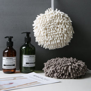 FELICE Muji Microfiber Hand Towel Kitchen Hanging Towel Ball Toiled Bathroom Hanging Towel Ball Home Decoration Towel Ball Quick-Drying Towel for Dry Hands Ball Soft Hangable Hand Towel