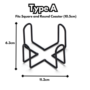 Coaster Holder for 10.5cm Coasters - Wrought Iron Classic Design Hold 5-6 Coasters