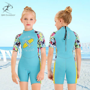 Kids Surfing Wetsuit 2.5MM Neoprene Diving Suit For Girls short sleeve Swimsuit