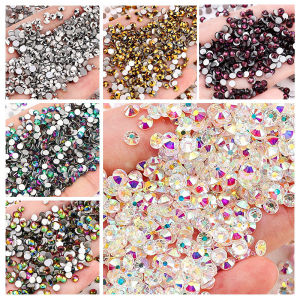 Salime 1440pcs 2mm DIY Beads Rhinestone Flat Back Bead Charm Glitter Beads For DIY Craft Jewelry Making