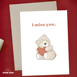 Mofusand I Miss You Card Cute Love Greeting Card Aesthetic Gift Cat Romance Heart Card