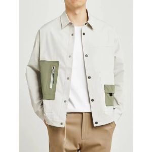 เสื้อแจ็คเก็ตผู้ชาย อินเทรนด์ สไตล์เกาหลี ขนาดใหญ่ ใส่หลวมสบายๆ