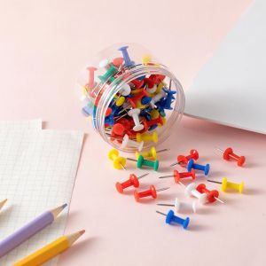 Set 100 (1 hộp) đinh ghim cài giấy trang trí Ghim cài bảng bần giấy tờ đinh treo tường GA625