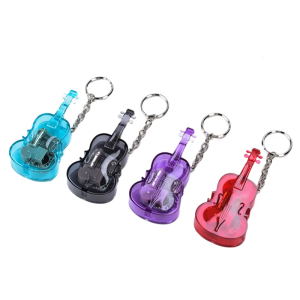 Handmade Small Violin Music Box Keychain Artistic Violin Music Box Shape Bag Accessory for Office or Special Gifts