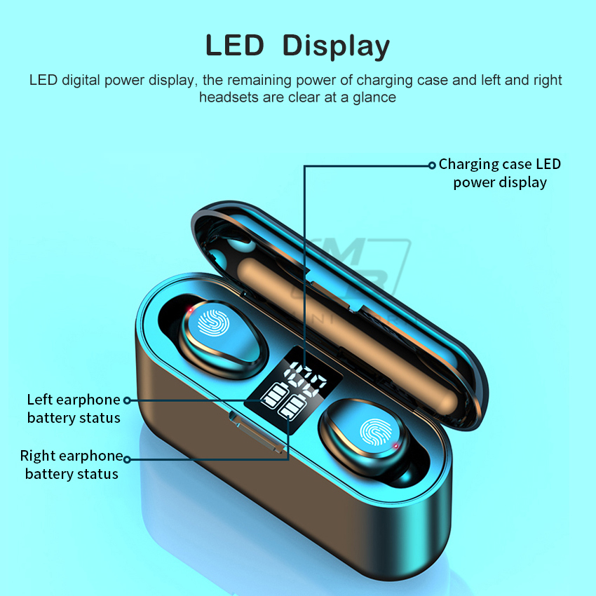 Mini born True Wireless Earbuds Mini Earphone Headphone TWS Wireless Bluetooth V5.0 Headset Sport Music Stereo Headphone LED Display Noise Canceling _voghion.com