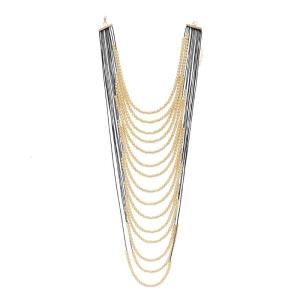 Elegant Multi Layer Beaded Necklace Waterfall Clavicle Chain Adjustable Length Neckchain for Bohemian Style Enthusiasts