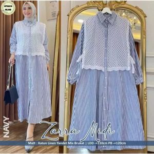 Promo.!! GAMIS ZARRA MIDI DRESS COTTON SALUR MIX BRUKAT GAMIS MIDI MIX SALUR BRUKAT MEWAH TERBARU