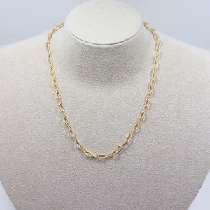 Premium Stainless Steel 316 Designer Gold Plated Oval Link Chain Necklace  (Made in Japan)