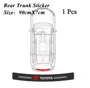 Stiker Pelindung Pintu Mobil Toyota/Stiker Sill Plate Logo TOYOTA/ Stiker Serat Karbon Kulit Anti Gores Untuk All Type Toyota/ Stiker Pijakan Kaki  Side Sill Plate Toyota