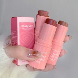 SHAQINUO บลัชออนติด ครีมสีสวย บรัชออน ปัดแก้ม อิ่มตัวตามธรรมชาติ เนื้อดี สีสวย สามมิติ ติทนนาน กันน้ำ