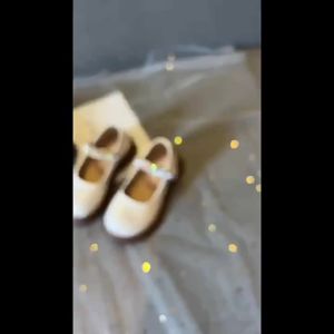 G7 Girls Solid Color Little Leather Shoes 2025 Spring New Style Little Girl Rhinestone Simple Style Casual Performance Princess 7/7