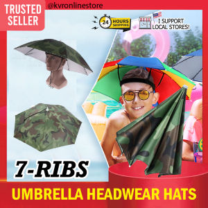 Umbrella Hat Fishing Headwear Cap Weatherproof UV Protection Portable Sun Shade Hats / Topi Payung