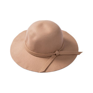 【COD&Local】Girls Fashion Cap Elegant Retro Pure Color Comfortable Big Eaves Bowknot Beach Hat