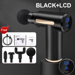 Lozzby Electric Massager Gun Vibrating Quiet Fascial Gun w/ 6 Heads of Muscle Relaxation Professional