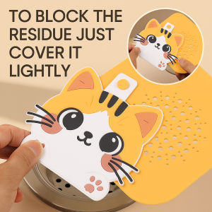 🐾✨ 2-in-1 Cartoon Drain Cover Odor-Proof Anti-Clog Anti-Insect Compact & Eco-Friendly Drain Seat Cover For Cat Lovers