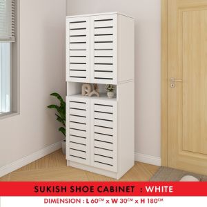 F&F: Sukishi shoe cabinet With 4 Door /rak kasut bertutup/almari kasut /shoe rack cabinet