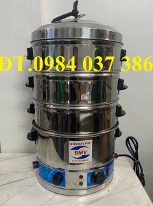 Nồi hấp 3 tầng inox hiện đại chạy bằng điện (40cm)